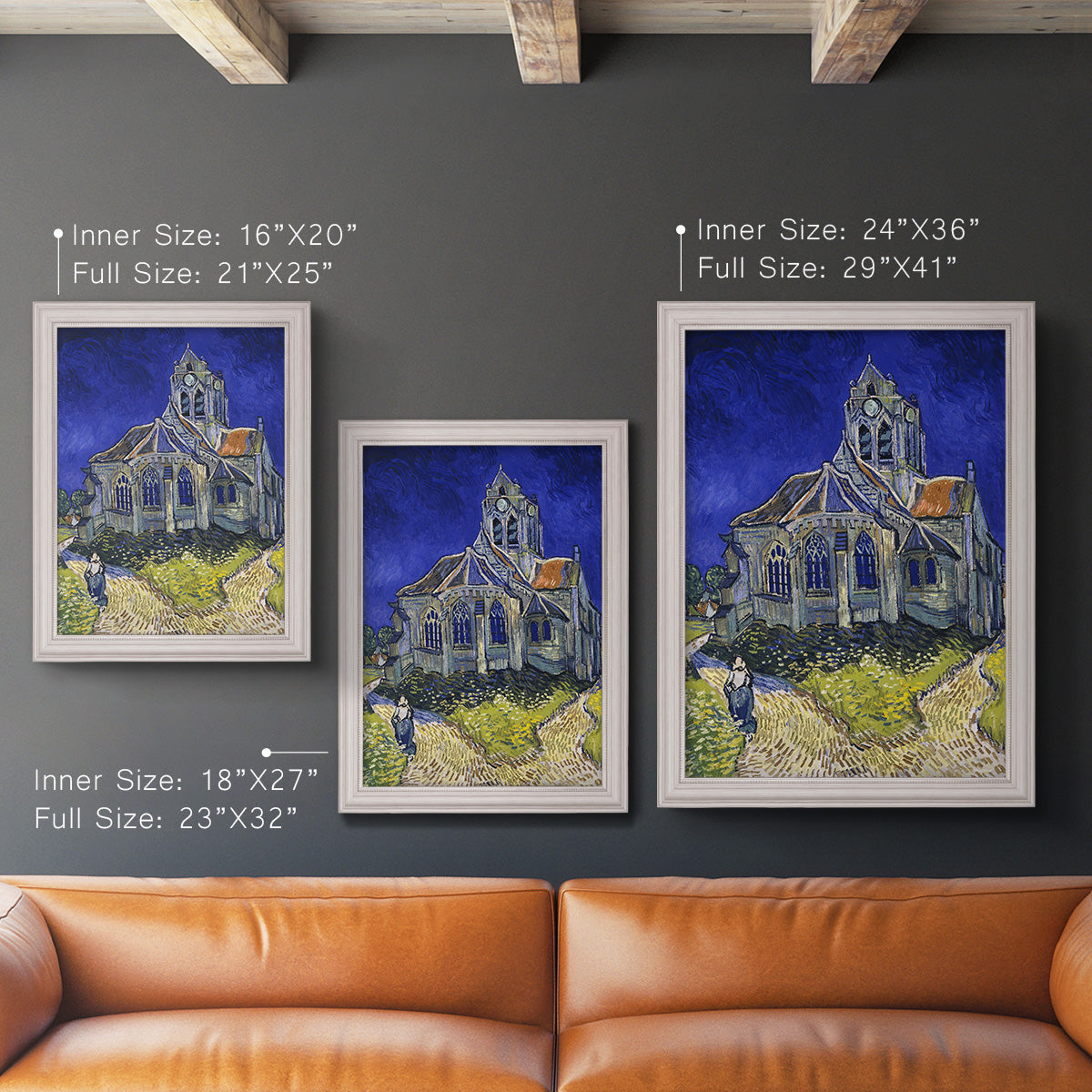 The Church at Auvers - Ornate Framed Canvas Print