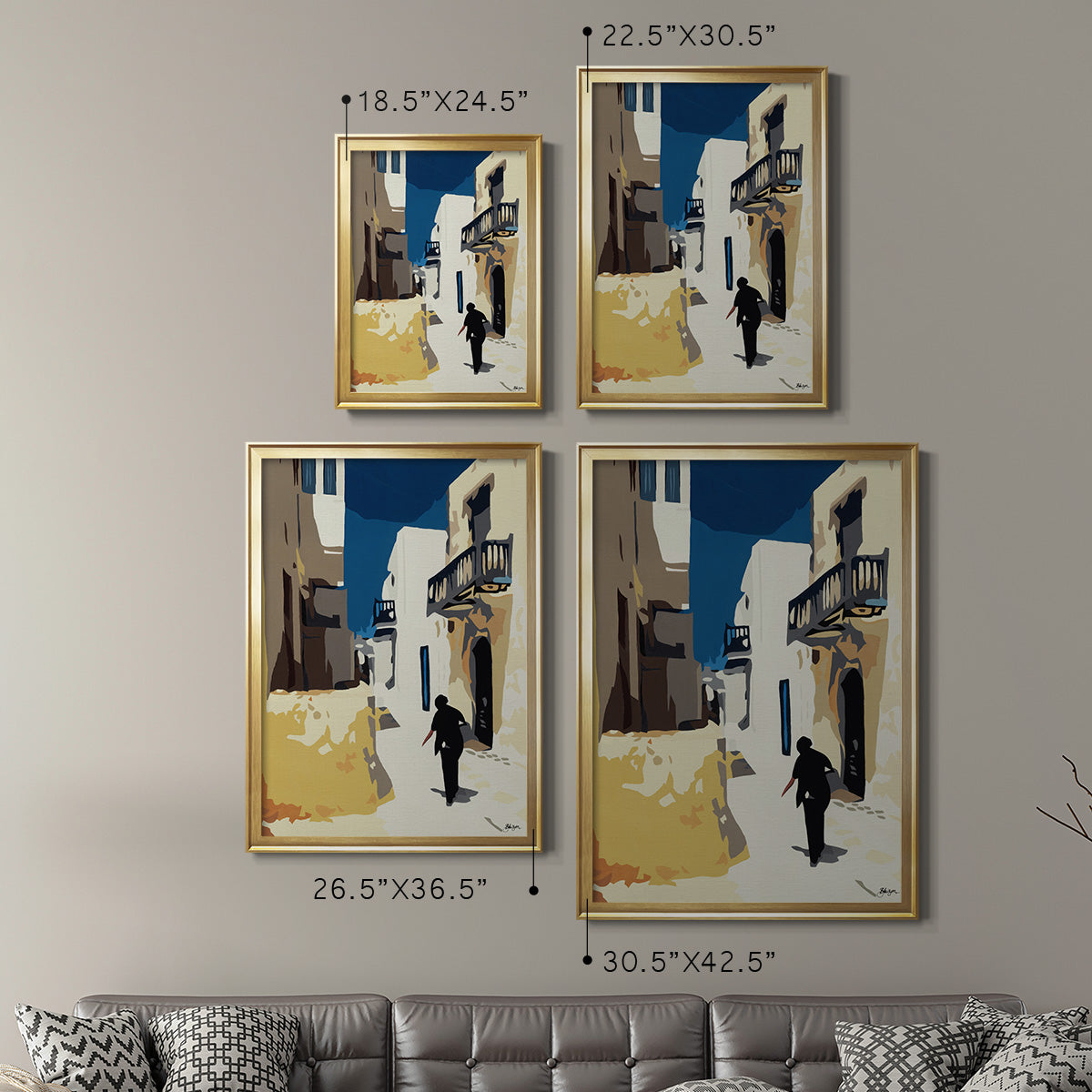 Mykonos 3 - Modern Framed Canvas Print