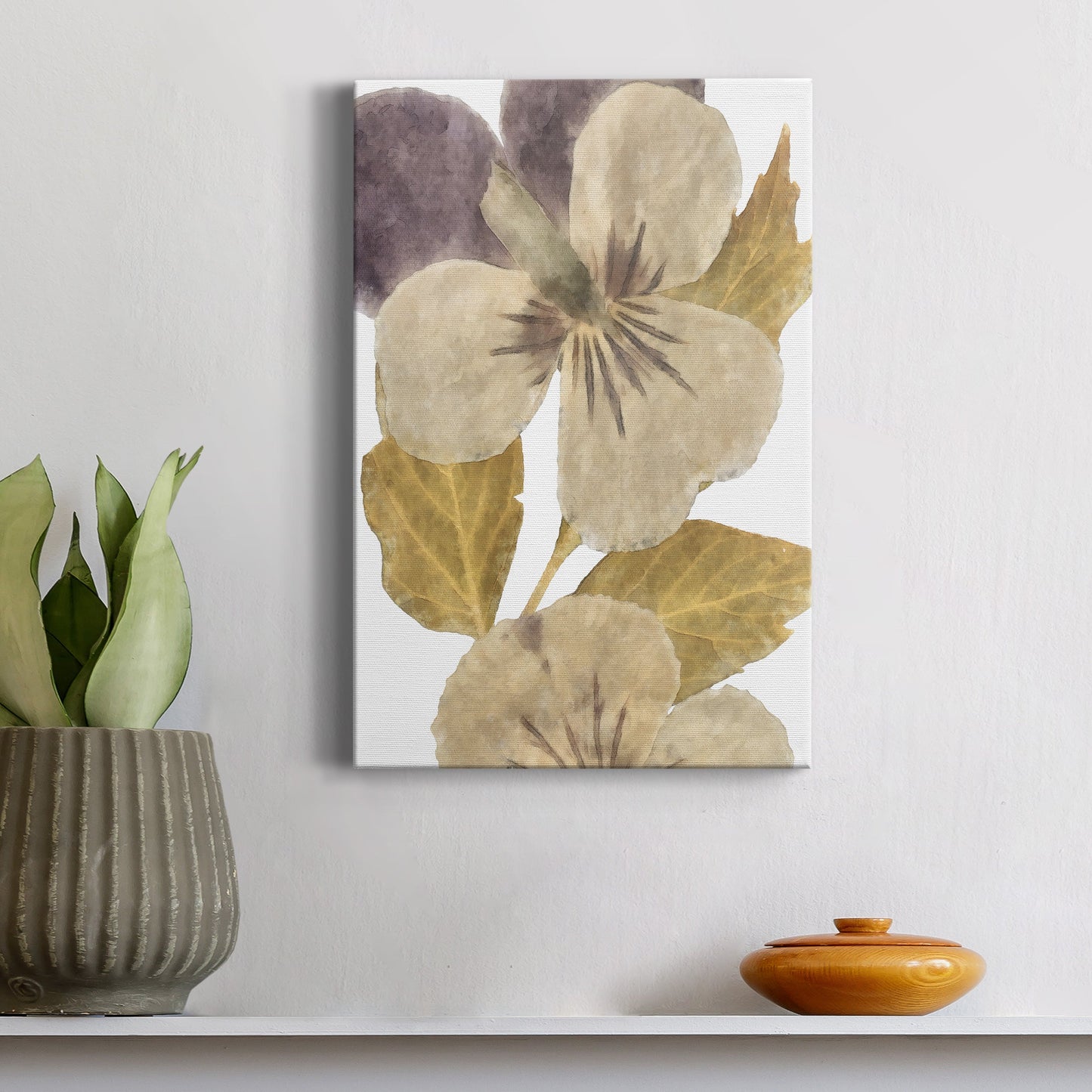 Neutral Pansy I Premium Gallery Wrapped Canvas - Ready to Hang