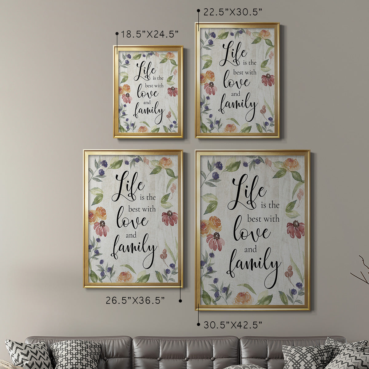 Life is the Best - Modern Framed Canvas Print