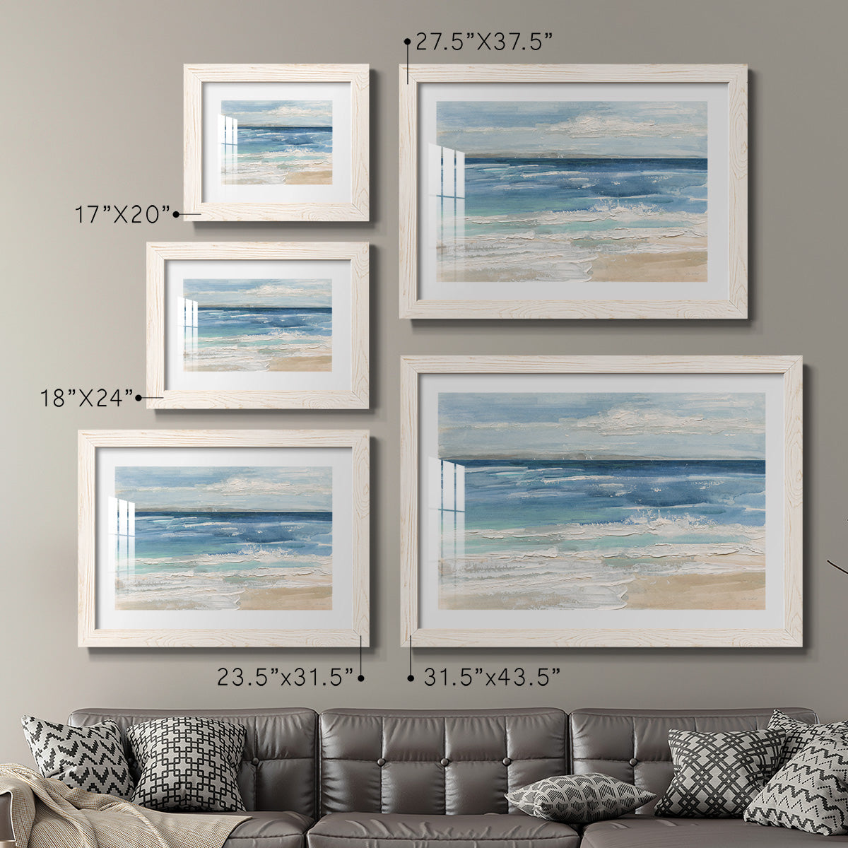 Ocean Waves I - Barnwood Framed Art Print