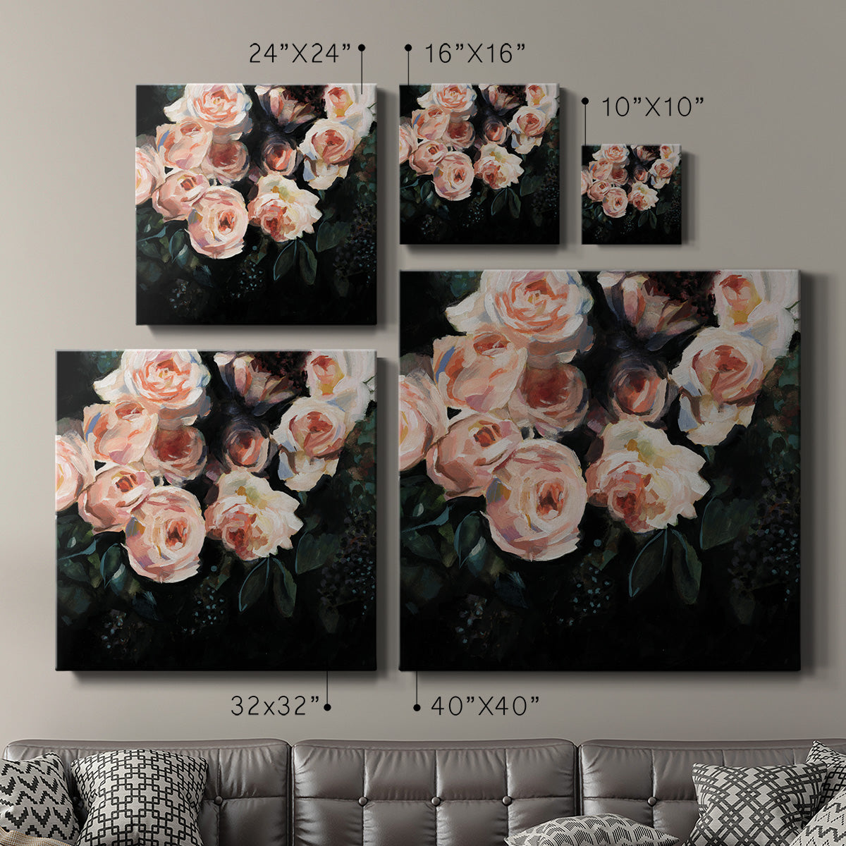 Peachy Blooms I - Canvas Art Print