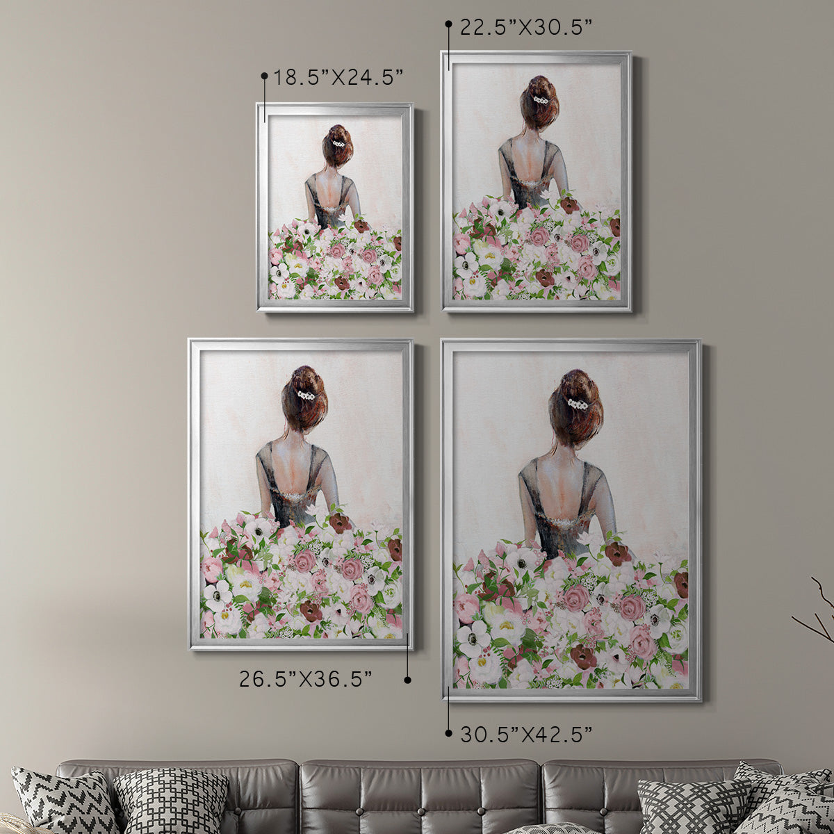 Beautiful Floral Contemplation I - Modern Framed Canvas Print