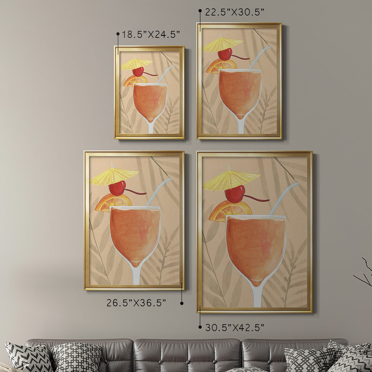 Tropical Cocktail I - Modern Framed Canvas Print