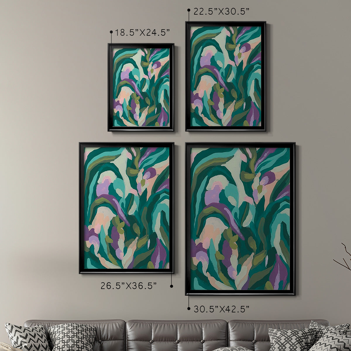 Jungle Wave I - Modern Framed Canvas Print