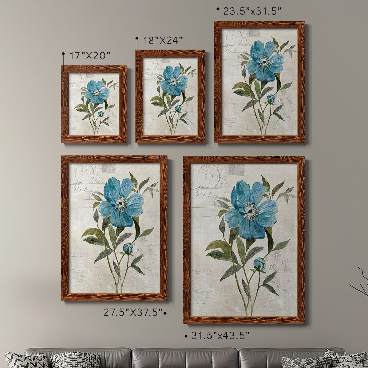 Linen Peony - Premium Framed Canvas 2 Piece Set - Ready to Hang