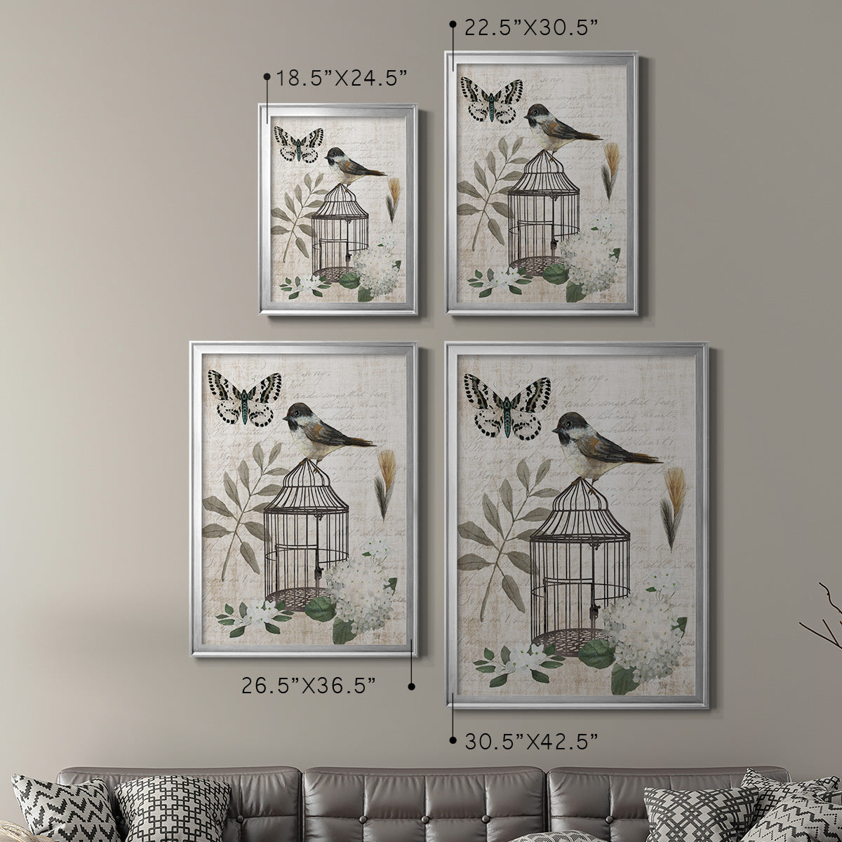 Vintage Menagerie II - Modern Framed Canvas Print