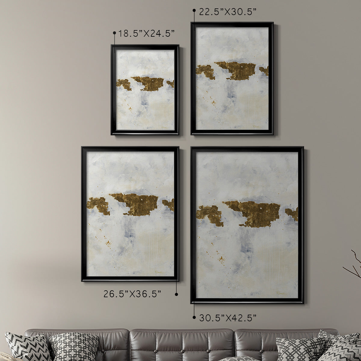 Mixed Messages II - Modern Framed Canvas Print