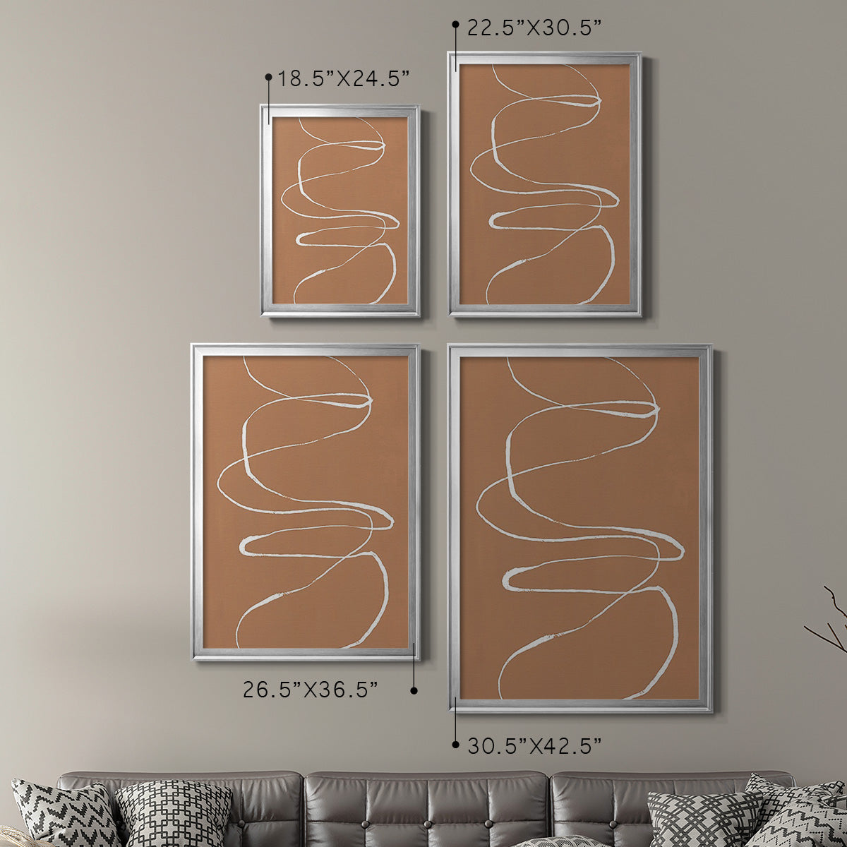 Terracotta Drift I - Modern Framed Canvas Print