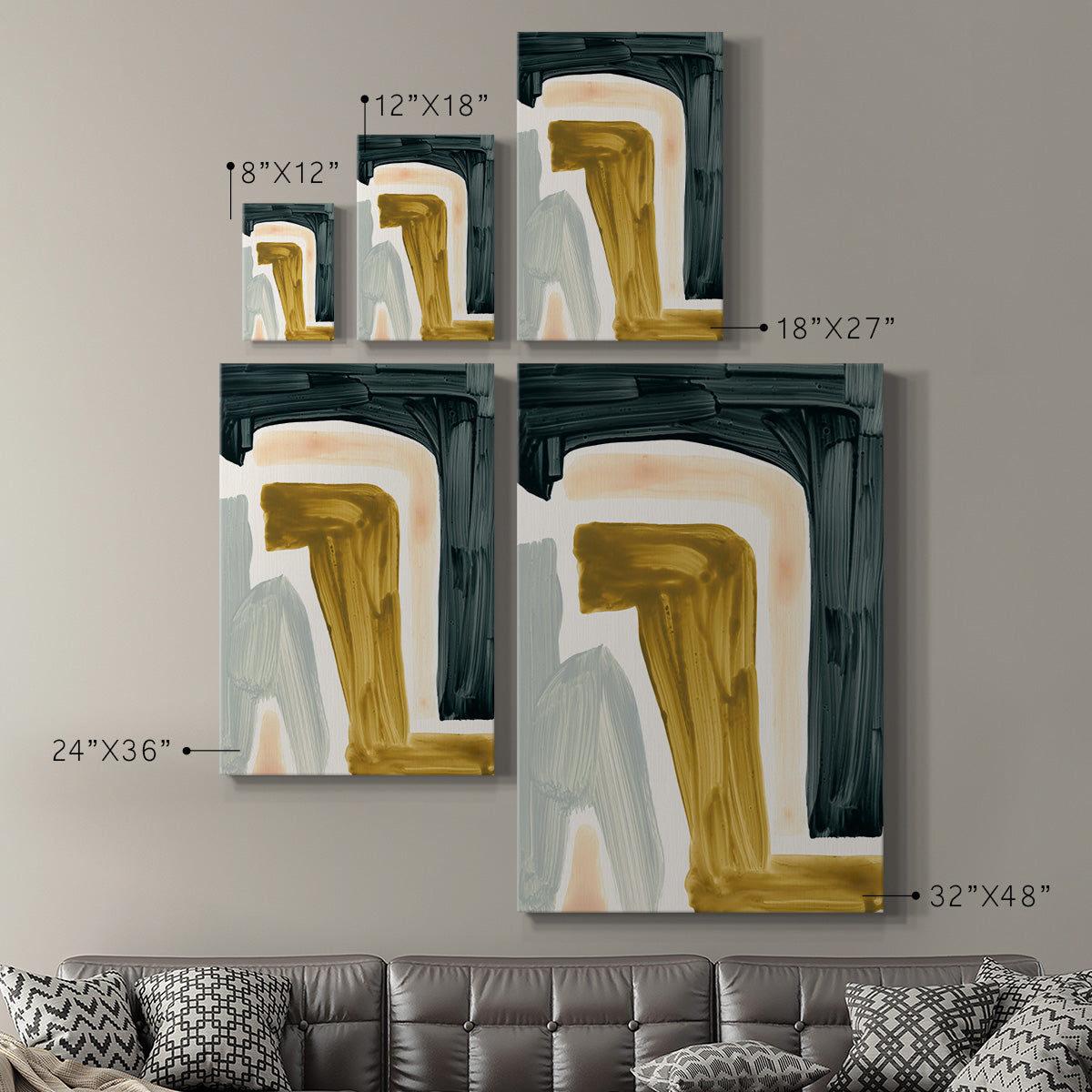 Brushy Shapes III Premium Gallery Wrapped Canvas - Ready to Hang