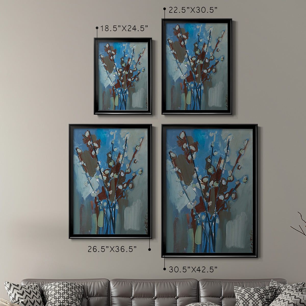 Winter Willow I - Modern Framed Canvas Print