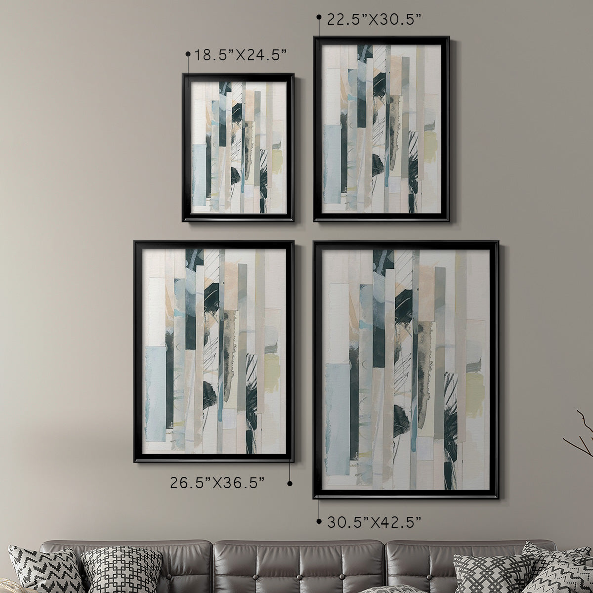 Paper Strata II - Modern Framed Canvas Print