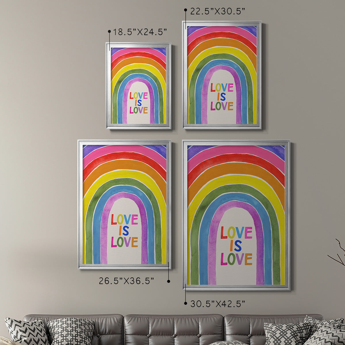 Love Loudly Collection B - Modern Framed Canvas Print