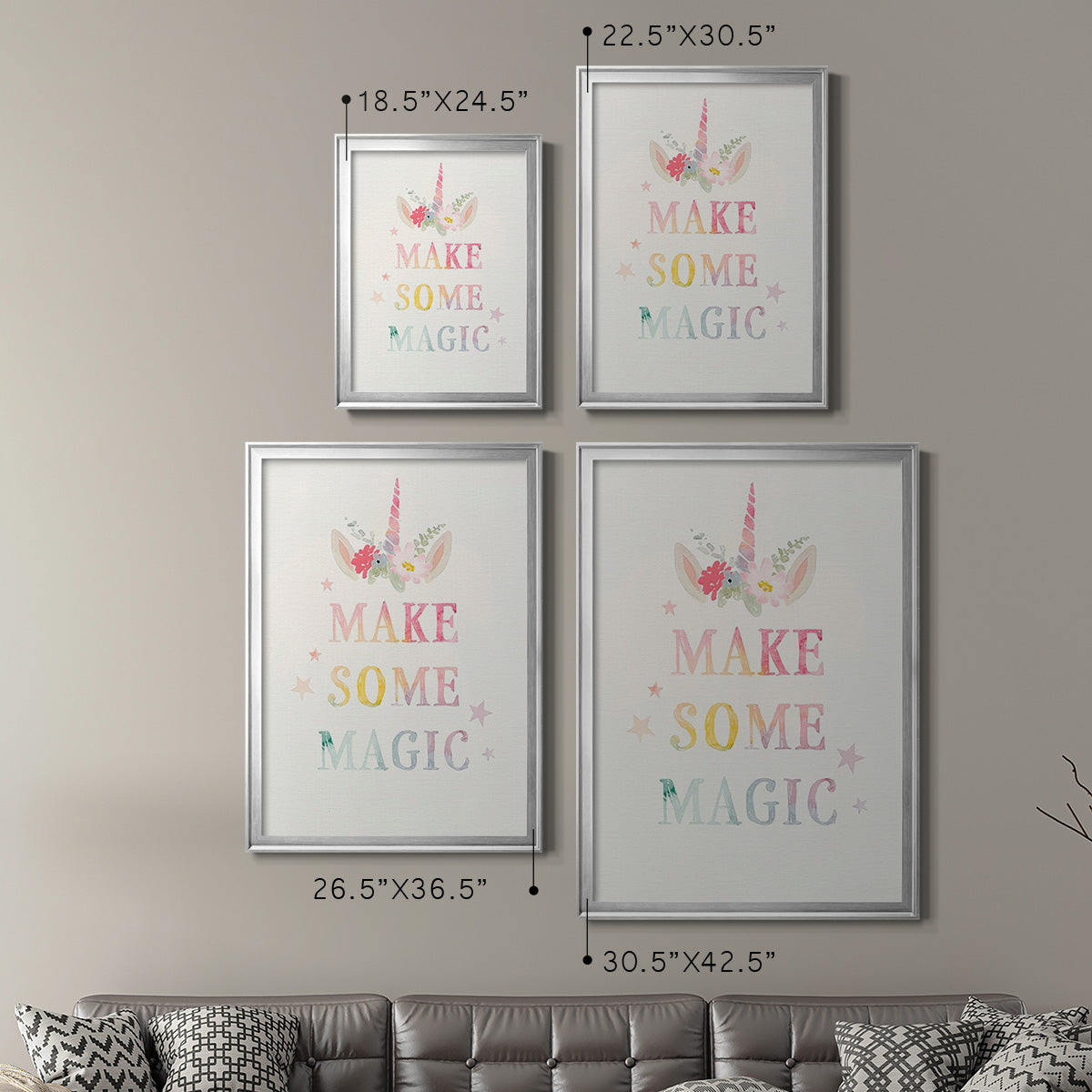 Sweet Unicorn IV - Modern Framed Canvas Print