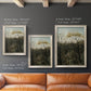 Dreamlike forest landscape scene by Henri Rousseau in an ornate champagne frame shown in multiple vertical size options.
