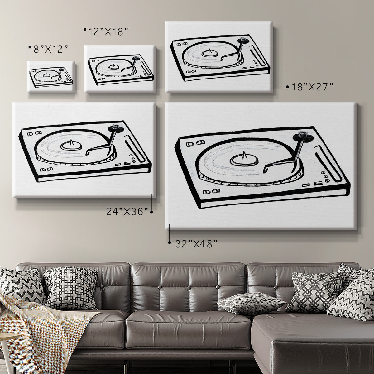 Vinyl Sketch Premium Gallery Wrapped Canvas - Ready to Hang