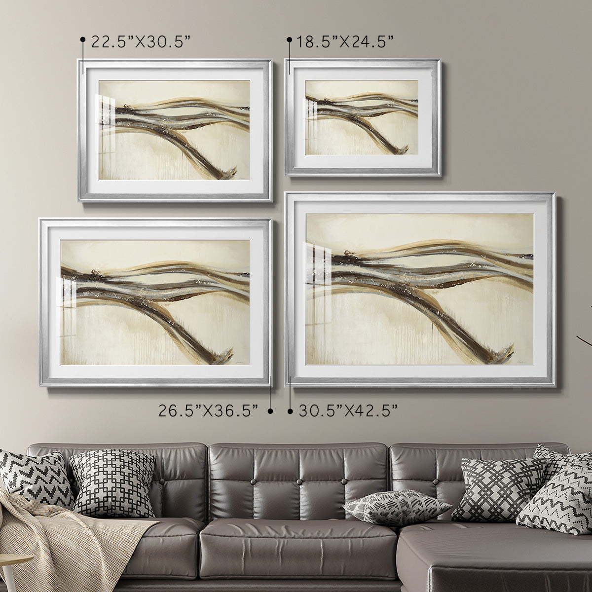 Catching a Metallic Wave - Modern Framed Art Print