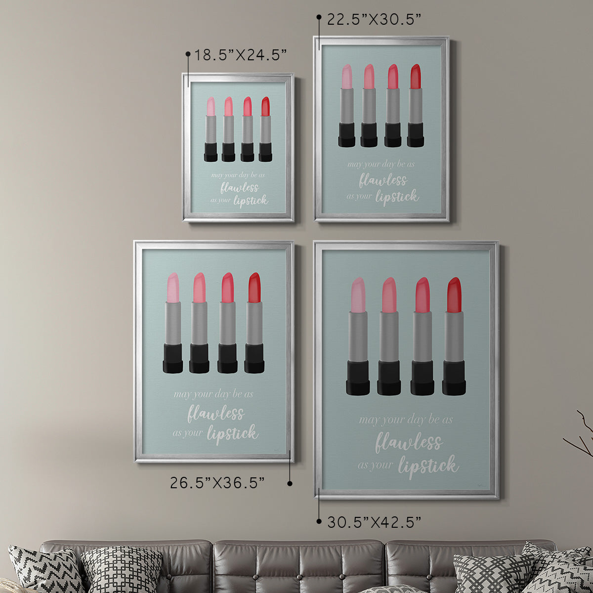 Flawless Lipstick - Modern Framed Canvas Print