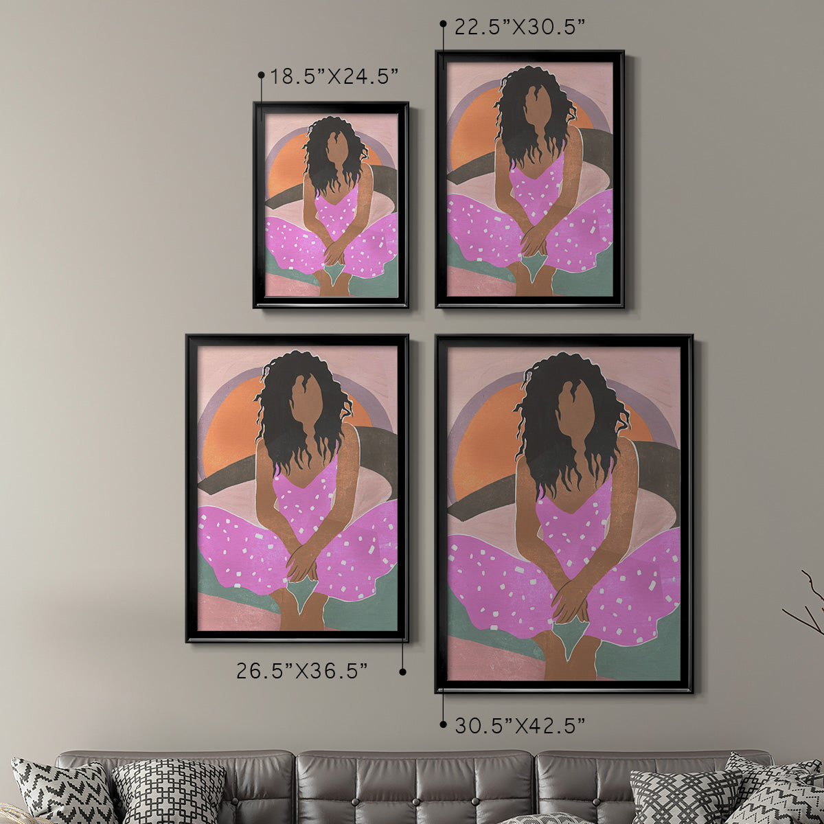 Curly Lady IV - Modern Framed Canvas Print