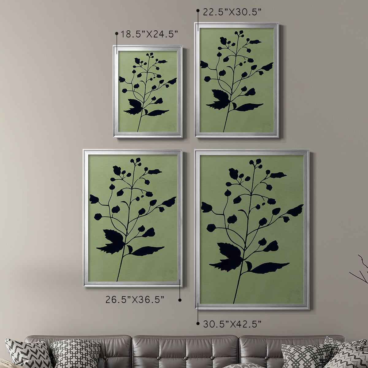 Earthly Botanical II - Modern Framed Canvas Print