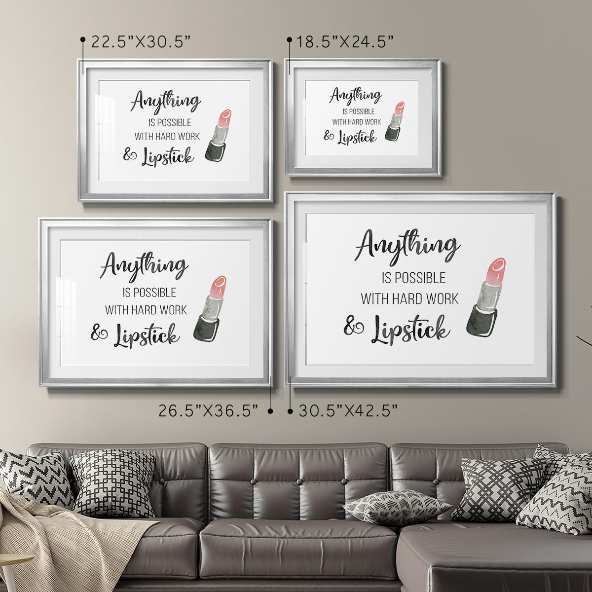 Hard Work and Lipstick Premium Framed Print - Ready to Hang