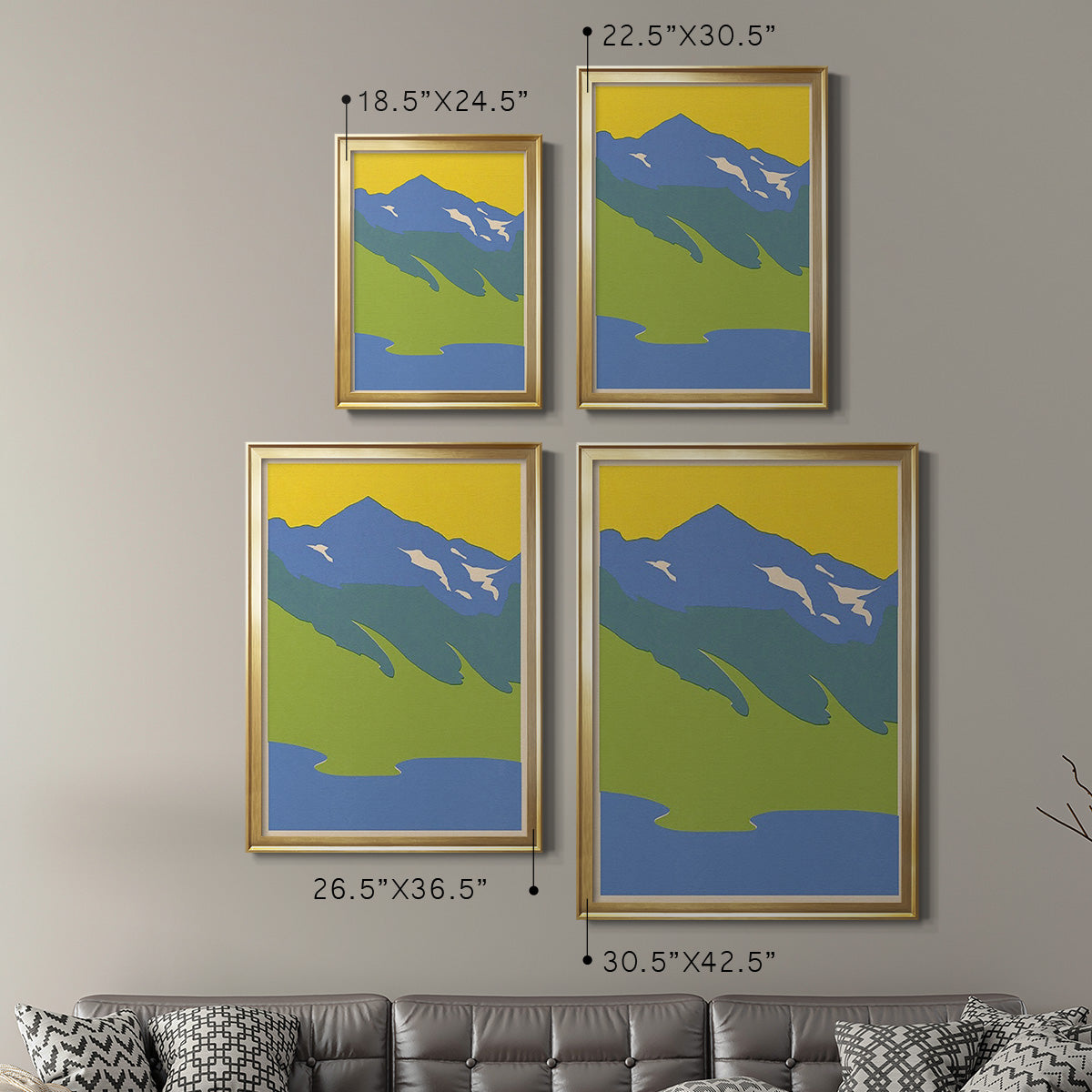 Bright Glacial Lake I - Modern Framed Canvas Print