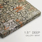 Canvas art print of a repeating floral pattern with dark background and warm-toned plant forms, highlighting texture and gallery-wrapped edges