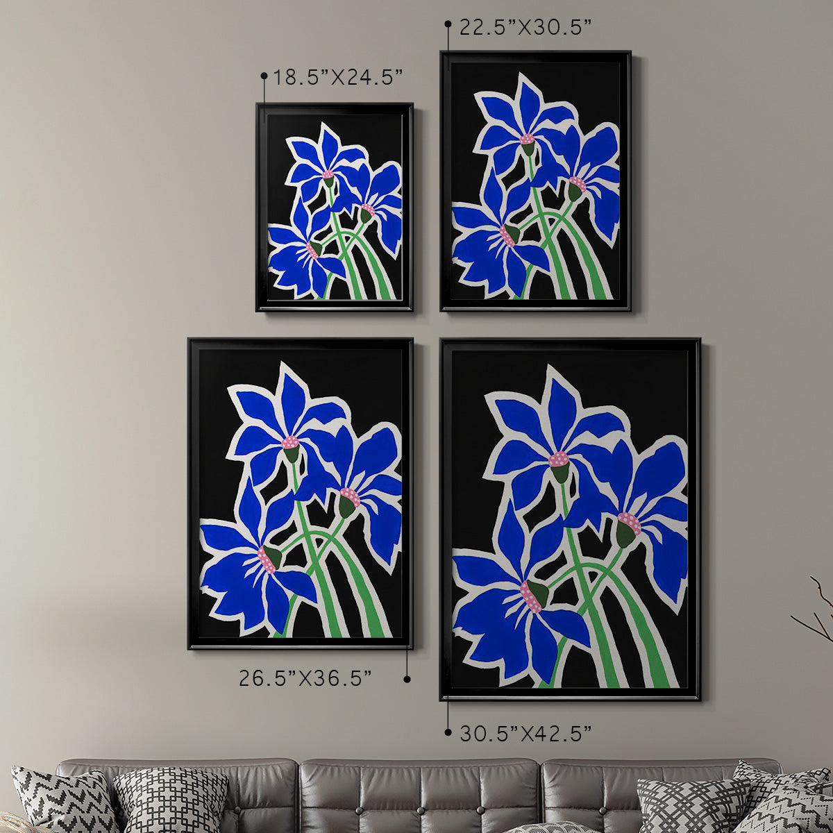 Pop Flowers IV - Modern Framed Canvas Print