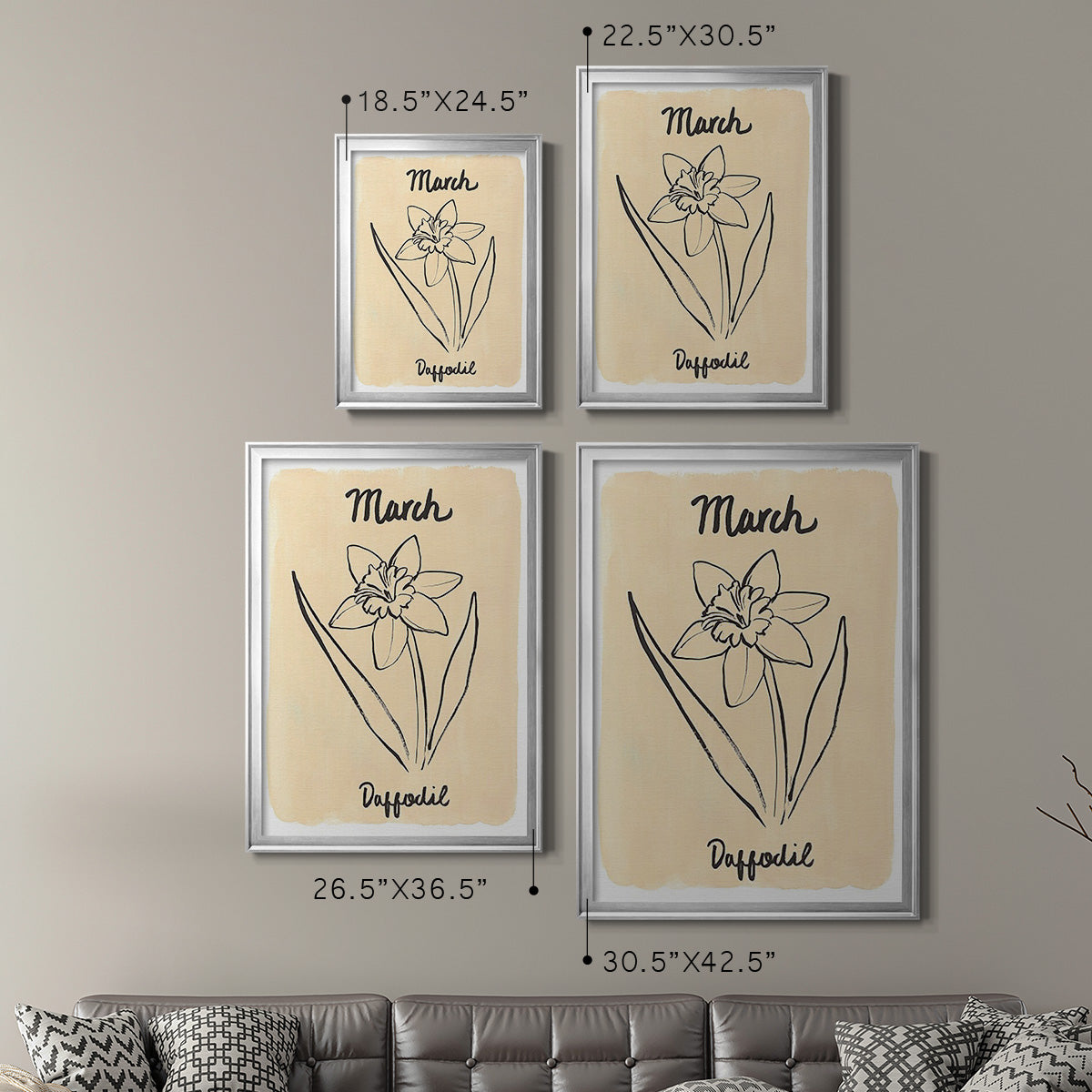 Birth Month III - Modern Framed Canvas Print