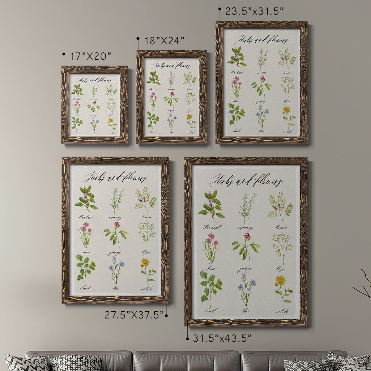 Herbs and Flowers - Premium Framed Canvas 2 Piece Set - Ready to Hang