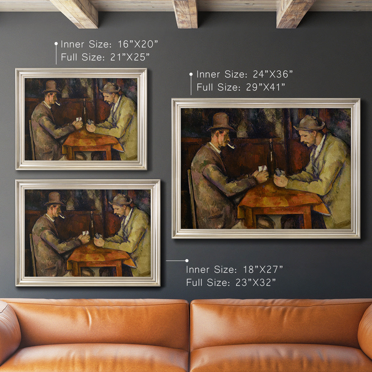 The Card Players - Ornate Framed Canvas Print