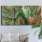 Three-panel canvas wall art featuring modern abstract layered pattern, displayed in a living room above a sofa.