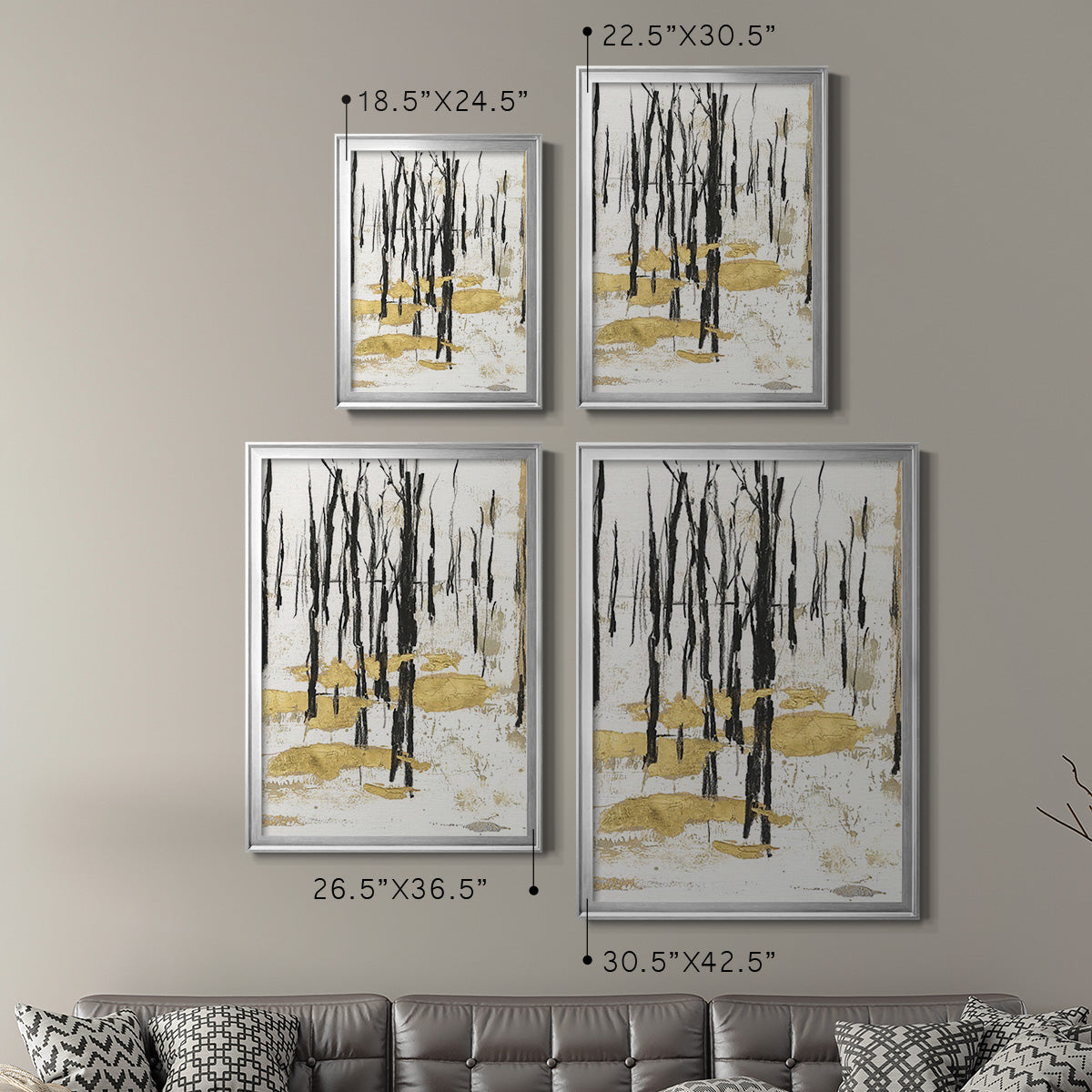 Gilded Winter I - Modern Framed Canvas Print