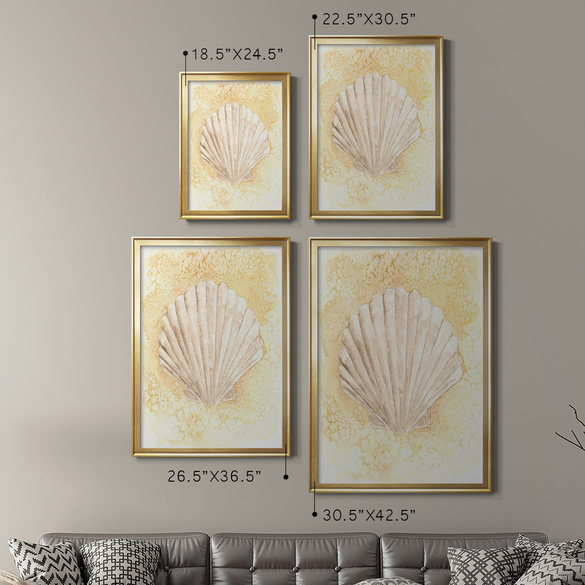 Salty Seashell II - Modern Framed Canvas Print