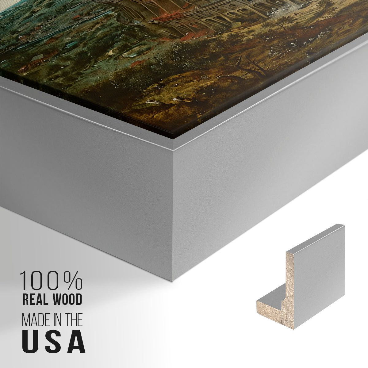 The Tower of Babel, c. 1568 - Floater Framed Canvas Print