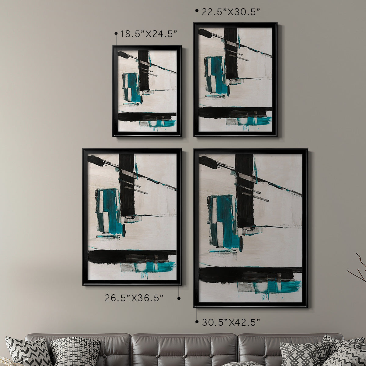 Geometry Notes II - Modern Framed Canvas Print