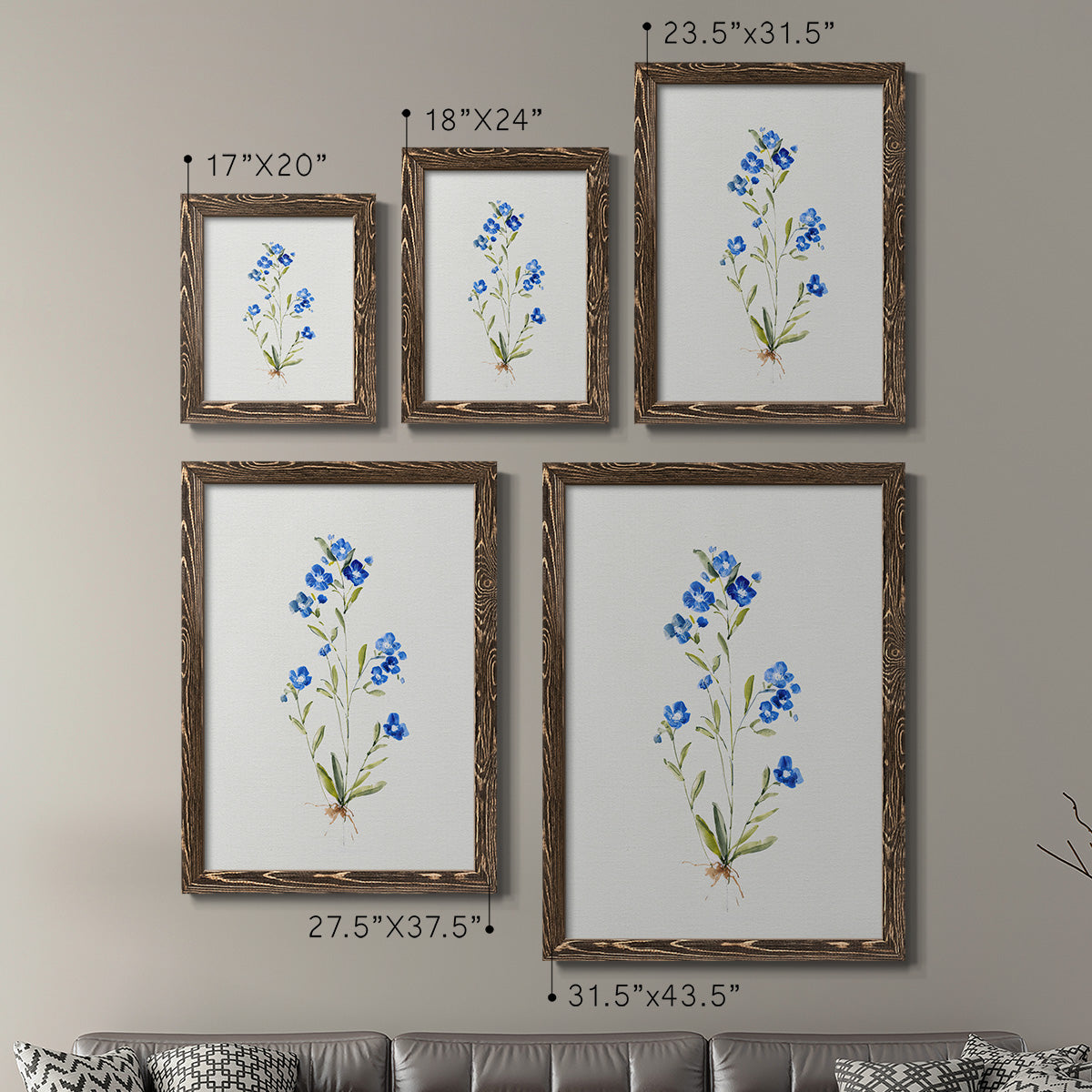 Petite Blue I - Premium Framed Canvas 2 Piece Set - Ready to Hang