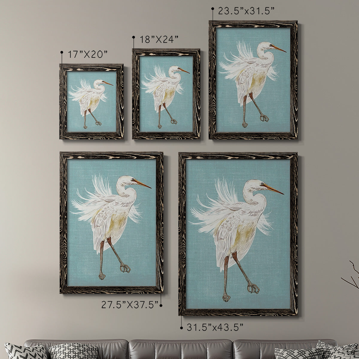 Heron Plumage III - Premium Framed Canvas 2 Piece Set - Ready to Hang