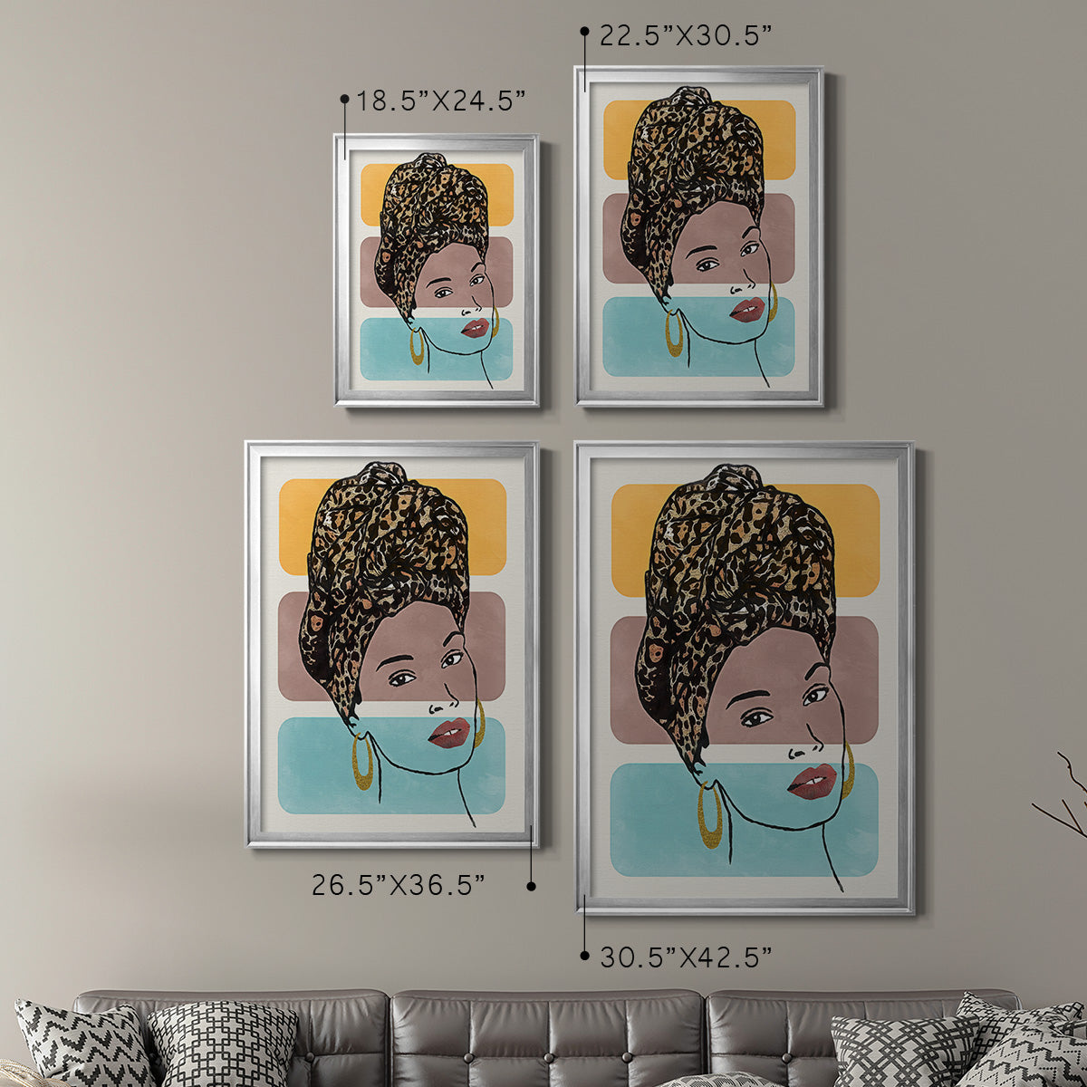 Head Wrap I - Modern Framed Canvas Print