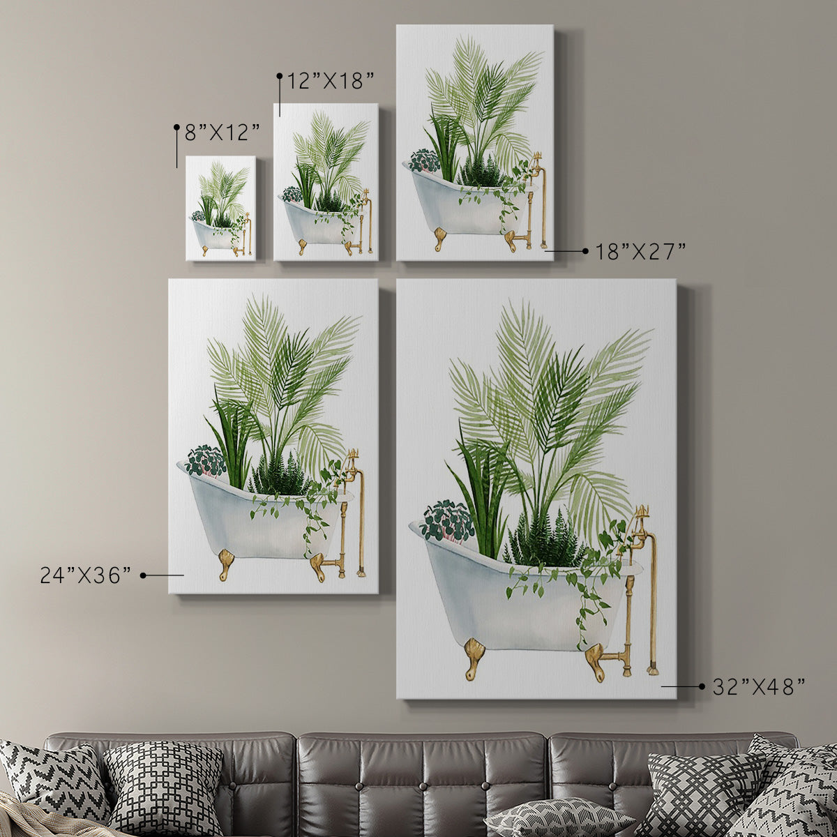 Plant Bath I Premium Gallery Wrapped Canvas - Ready to Hang