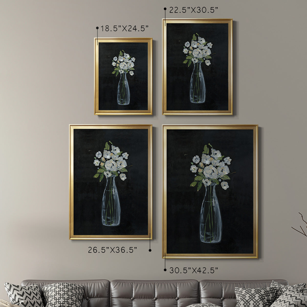Sophisticated Farm Floral II - Modern Framed Canvas Print