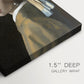 Close-up of a gallery-wrapped canvas corner showing a striking composition with soft contrast and minimal detail, highlighting texture and print detail.