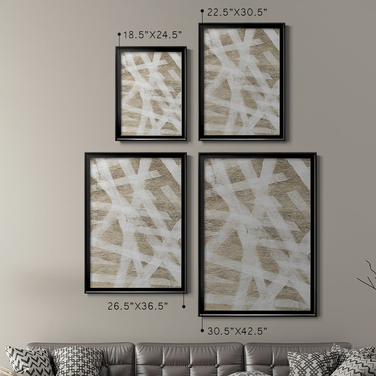 Splinters - Modern Framed Canvas Print
