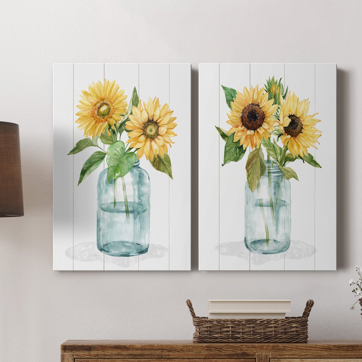 Sunny Day I Premium Gallery Wrapped Canvas - Ready to Hang - Set of 2 - 8 x 12 Each