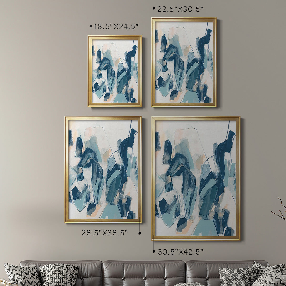 Interlocking Melody II - Modern Framed Canvas Print