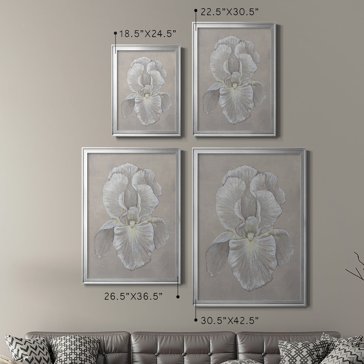 White Iris II - Modern Framed Canvas Print