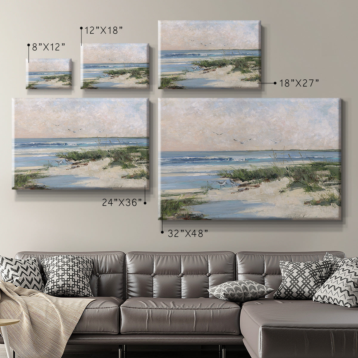 Soft Morning Sea Premium Gallery Wrapped Canvas - Ready to Hang