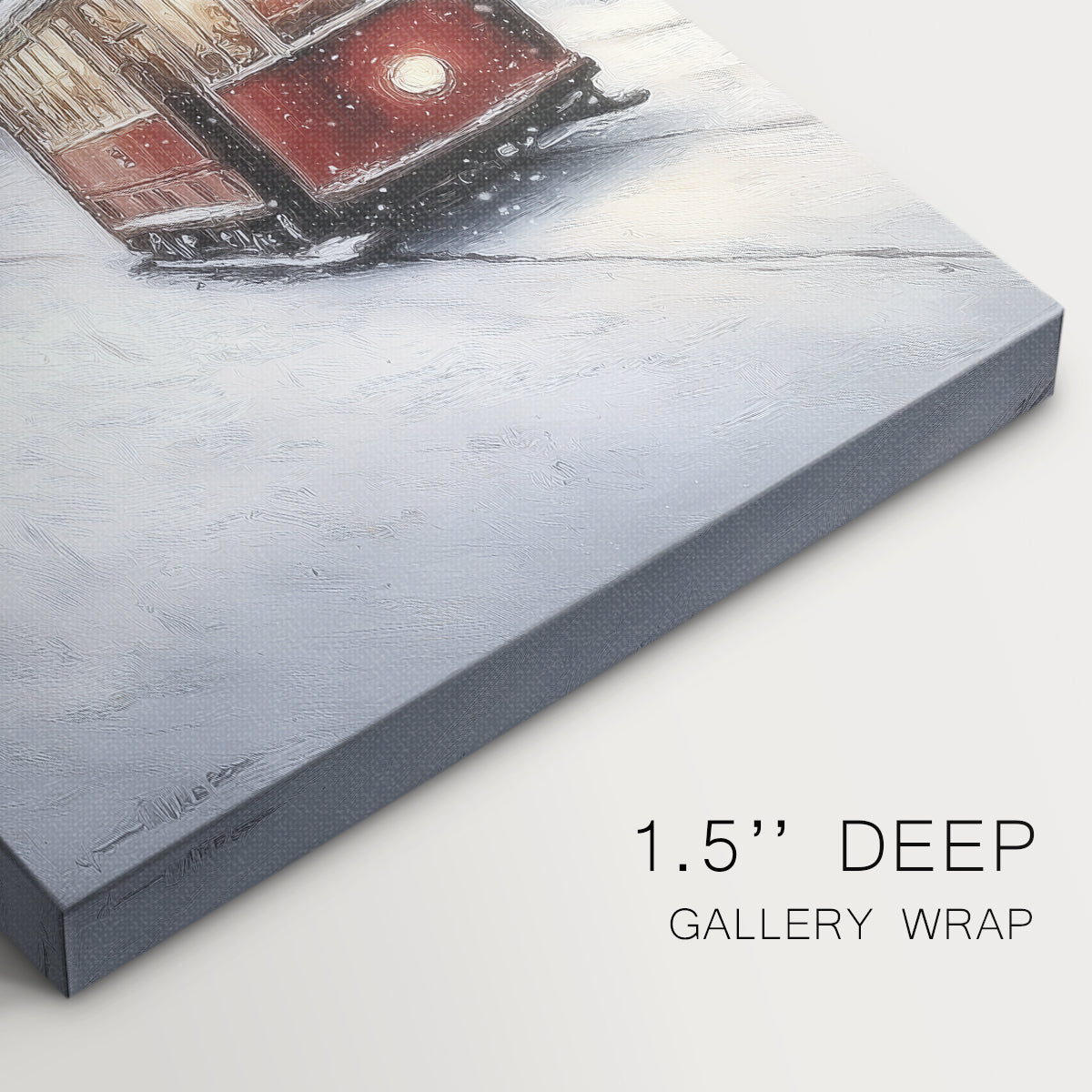 Frostlit Dawn Hearth - Canvas Art Print