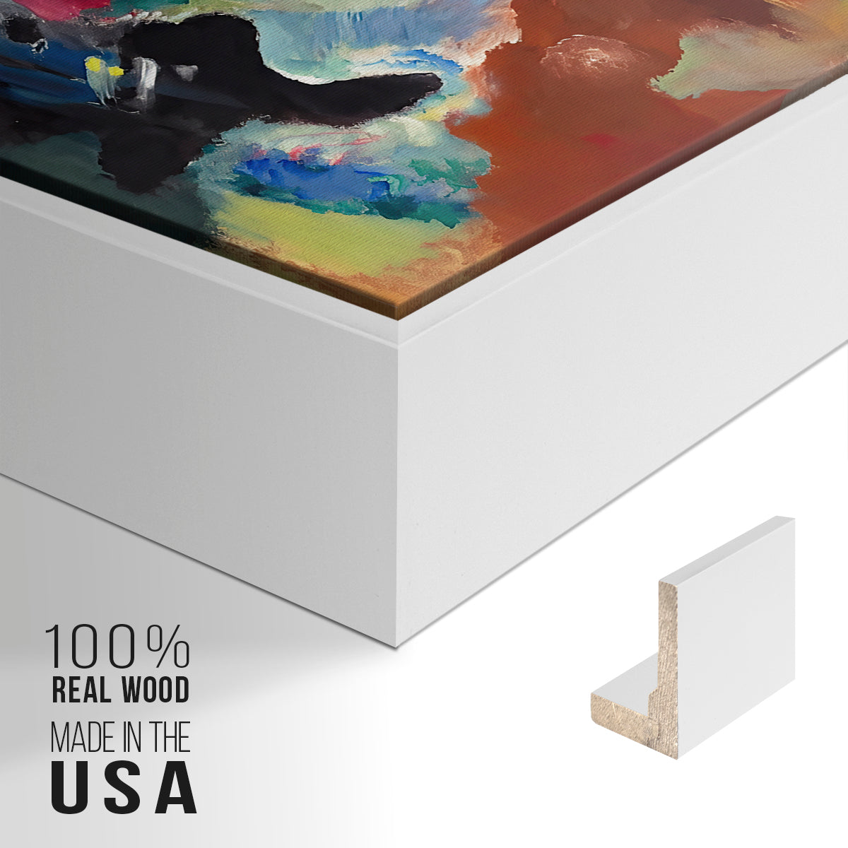 Improvisation. Deluge, 1913 - Floater Framed Canvas Print