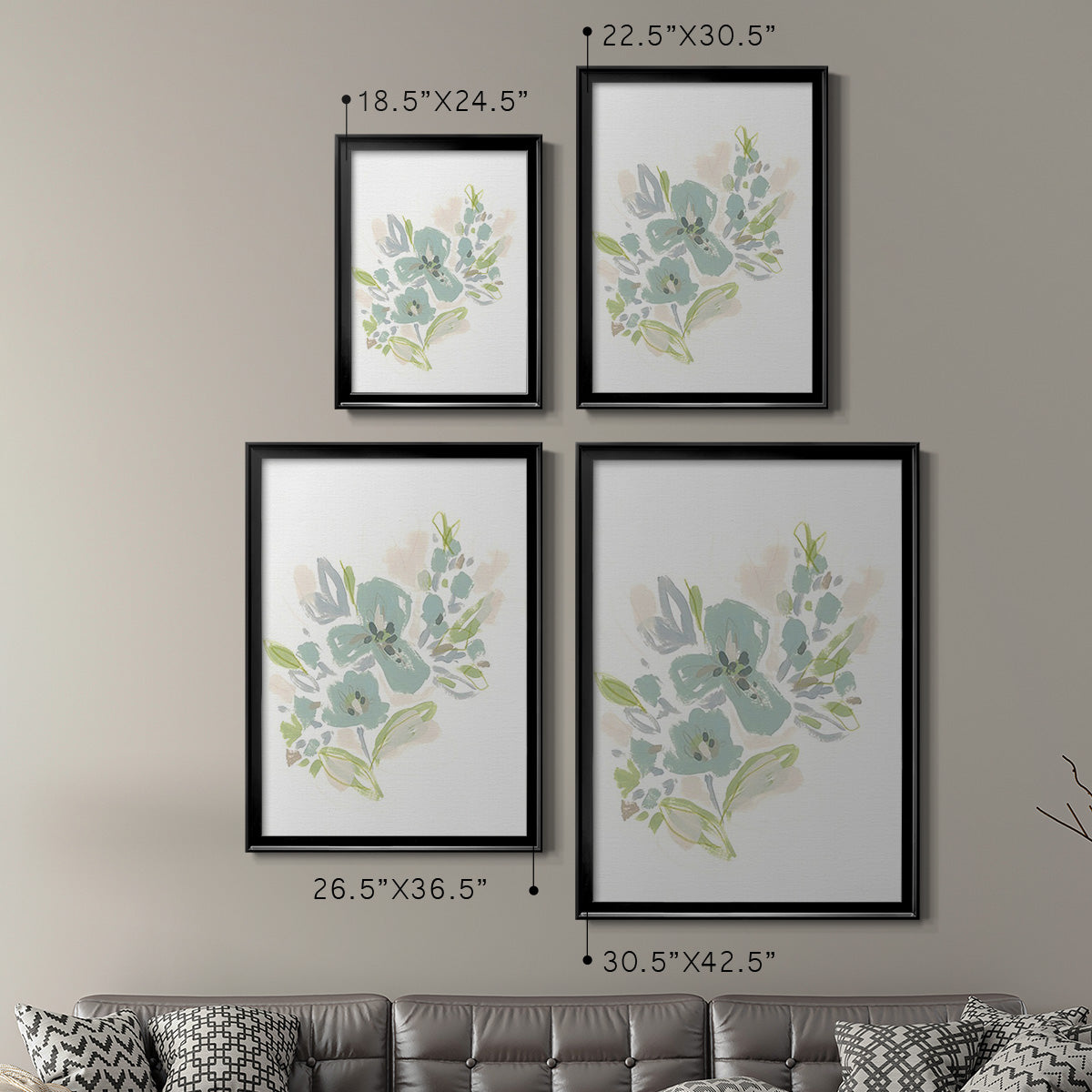 Seafoam Petals III - Modern Framed Canvas Print